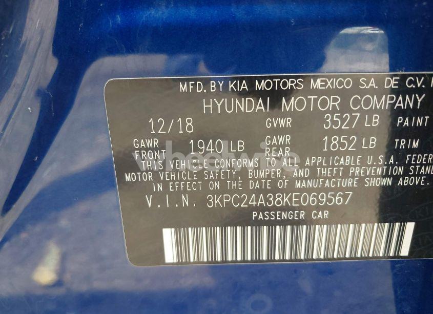 Photo 9 of 2019 Hyundai Accent SE (VIN 3KPC24A38KE069567)