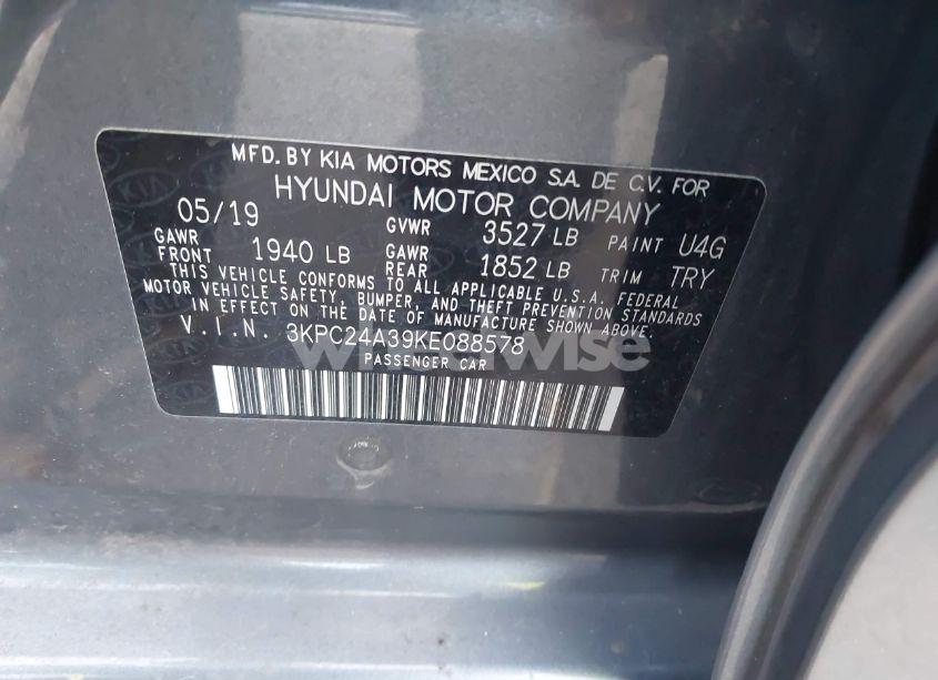 Photo 9 of 2019 Hyundai Accent SE (VIN 3KPC24A39KE088578)