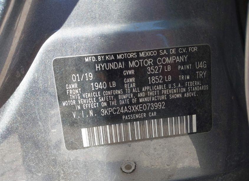 Photo 9 of 2019 Hyundai Accent SE (VIN 3KPC24A3XKE073992)