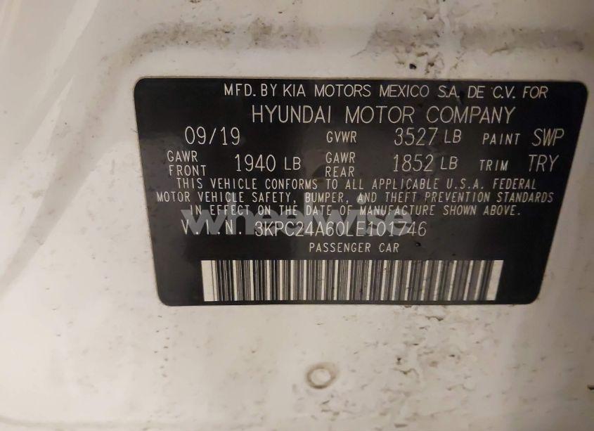 Photo 9 of 2020 Hyundai Accent SE (VIN 3KPC24A60LE101746)