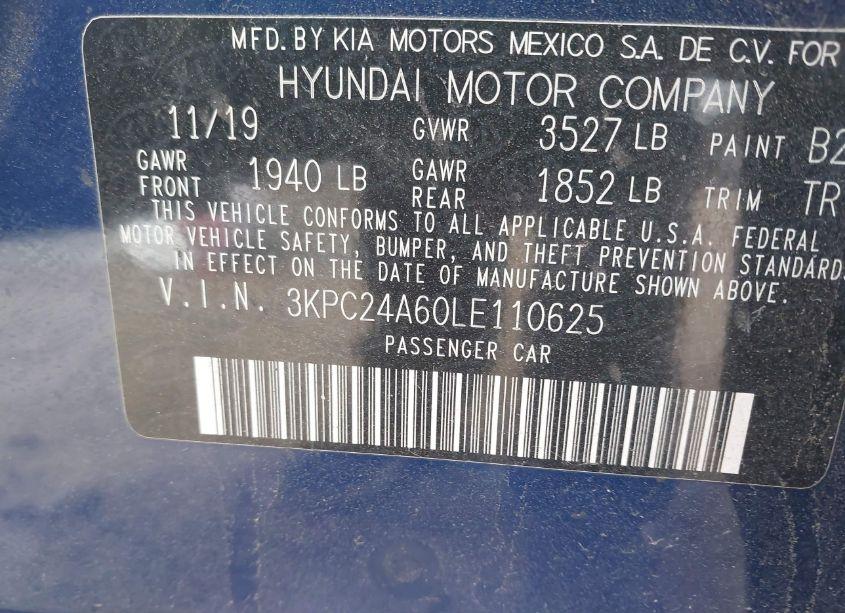 Photo 9 of 2020 Hyundai Accent SE (VIN 3KPC24A60LE110625)