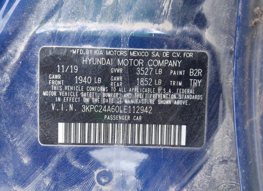 Photo 9 of 2020 Hyundai Accent SE (VIN 3KPC24A60LE112942)