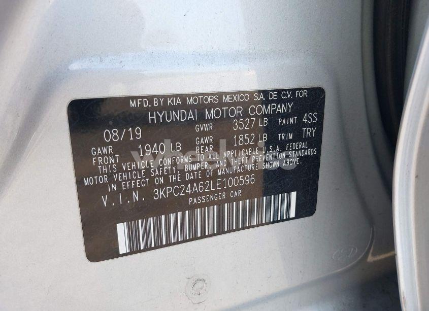 Photo 9 of 2020 Hyundai Accent SEL (VIN 3KPC24A62LE100596)