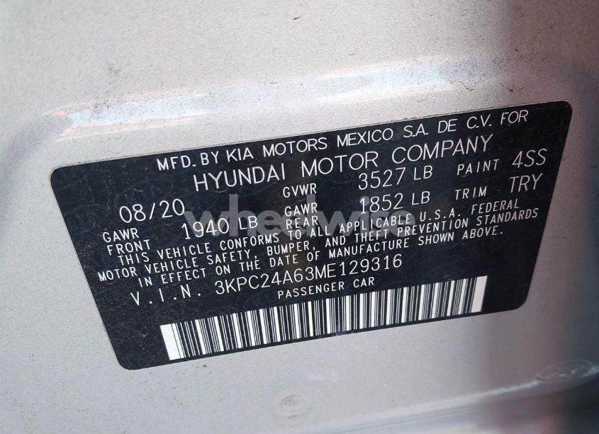 Photo 9 of 2021 Hyundai Accent SE (VIN 3KPC24A63ME129316)