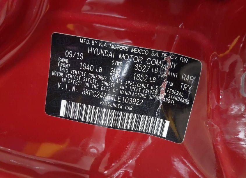 Photo 9 of 2020 Hyundai Accent SE (VIN 3KPC24A64LE103922)