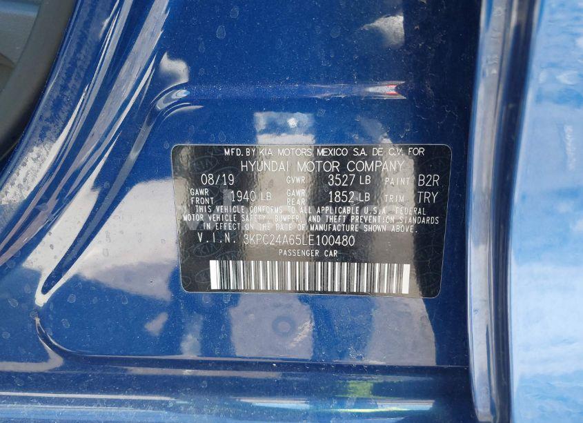 Photo 9 of 2020 Hyundai Accent SE (VIN 3KPC24A65LE100480)