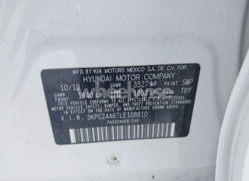 Photo 9 of 2020 Hyundai Accent SE (VIN 3KPC24A67LE108810)