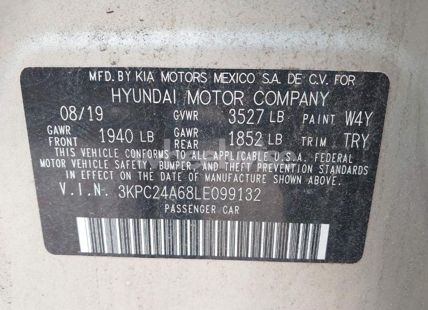 Photo 9 of 2020 Hyundai Accent SE (VIN 3KPC24A68LE099132)