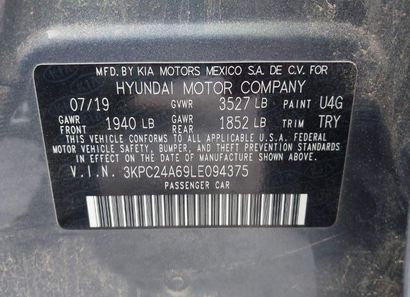 Photo 9 of 2020 Hyundai Accent SE (VIN 3KPC24A69LE094375)