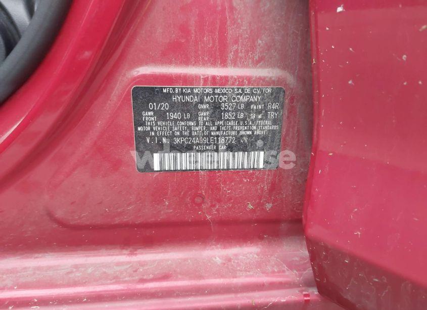 Photo 9 of 2020 Hyundai Accent SE (VIN 3KPC24A69LE118772)