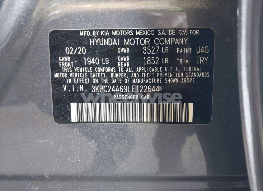 Photo 9 of 2020 Hyundai Accent SE (VIN 3KPC24A69LE122644)