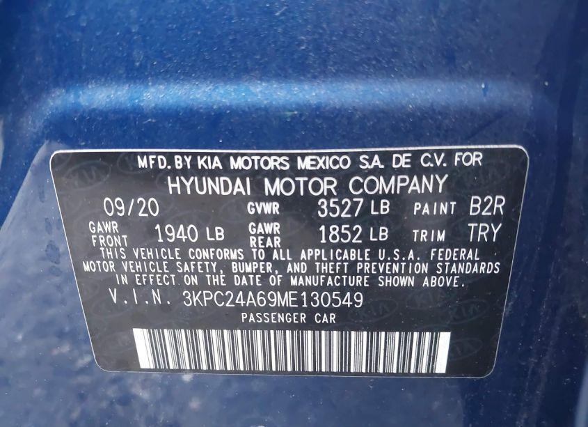 Photo 9 of 2021 Hyundai Accent SE (VIN 3KPC24A69ME130549)