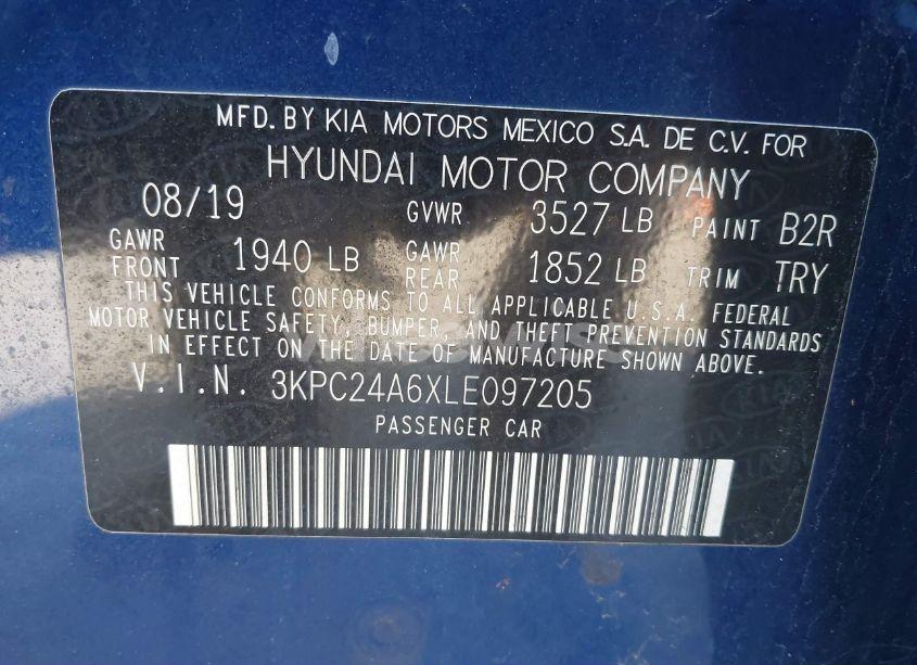 Photo 9 of 2020 Hyundai Accent SE (VIN 3KPC24A6XLE097205)