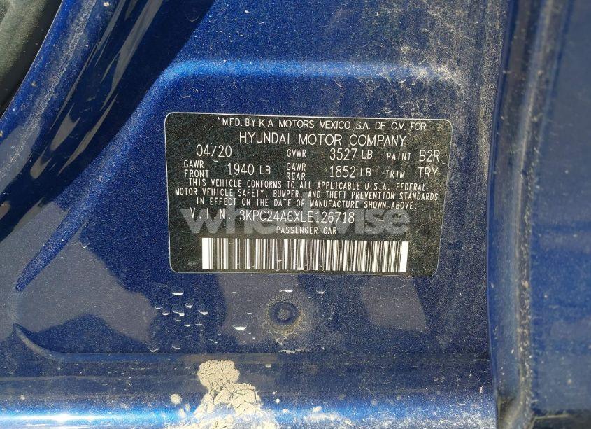 Photo 9 of 2020 Hyundai Accent SE (VIN 3KPC24A6XLE126718)