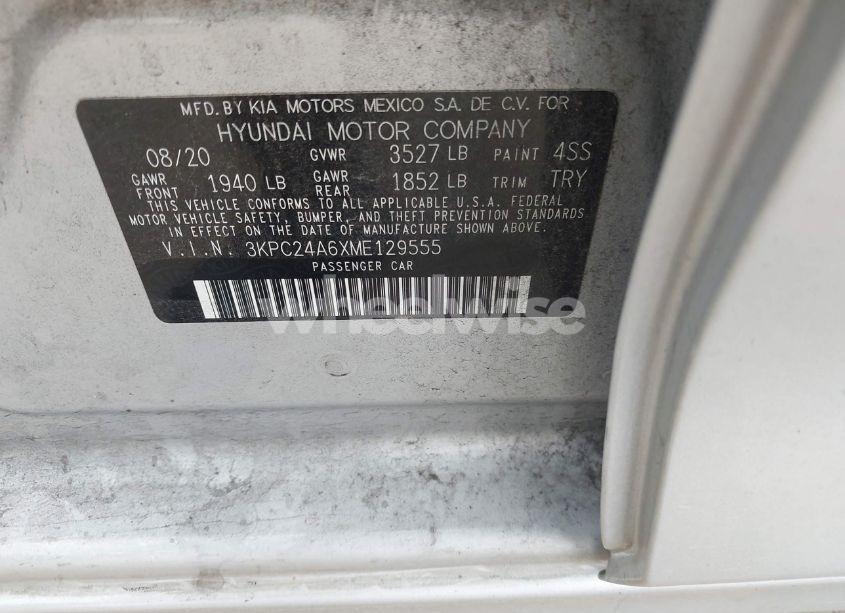 Photo 9 of 2021 Hyundai Accent SE (VIN 3KPC24A6XME129555)