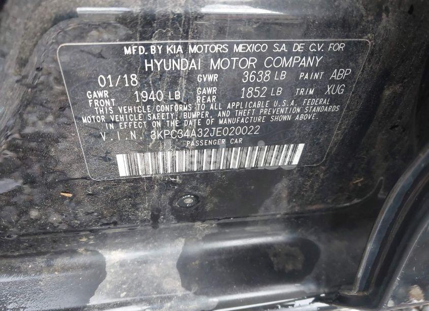 Photo 9 of 2018 Hyundai Accent LIMITED (VIN 3KPC34A32JE020022)