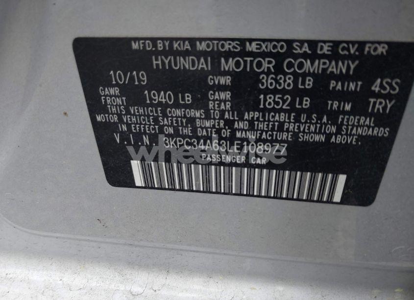 Photo 9 of 2020 Hyundai Accent LIMITED (VIN 3KPC34A63LE108977)