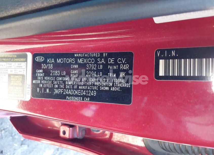 Photo 9 of 2019 Kia Forte LXS (VIN 3KPF24AD0KE041249)