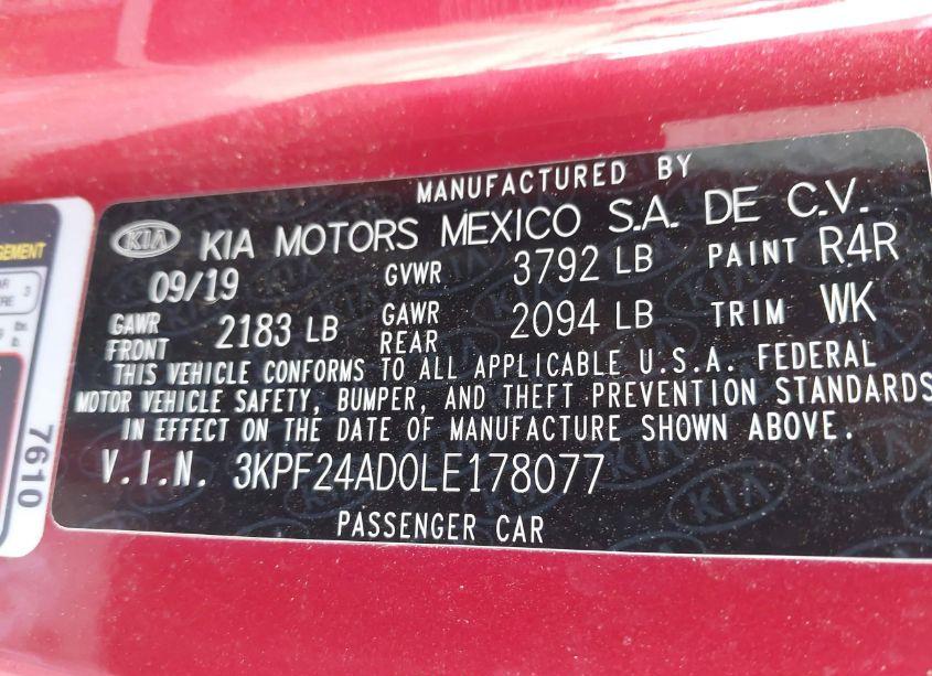 Photo 9 of 2020 Kia Forte LXS (VIN 3KPF24AD0LE178077)