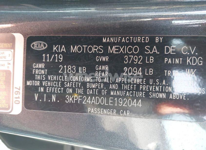 Photo 9 of 2020 Kia Forte LXS (VIN 3KPF24AD0LE192044)