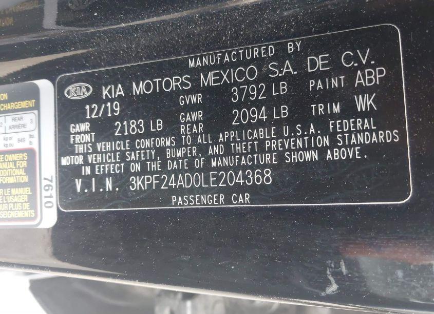 Photo 9 of 2020 Kia Forte LXS (VIN 3KPF24AD0LE204368)