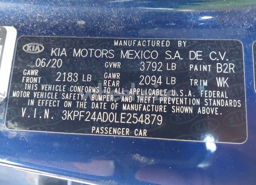 Photo 9 of 2020 Kia Forte LXS (VIN 3KPF24AD0LE254879)