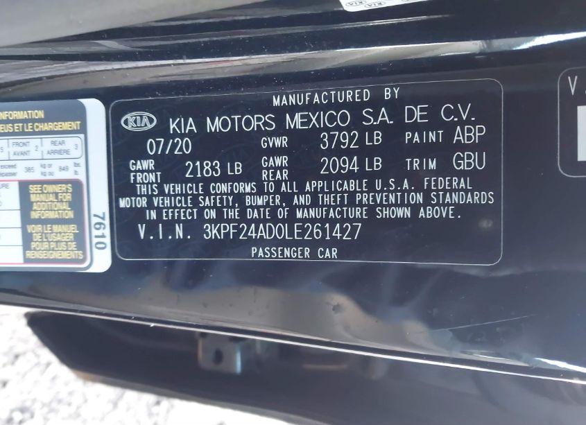 Photo 9 of 2020 Kia Forte LXS (VIN 3KPF24AD0LE261427)