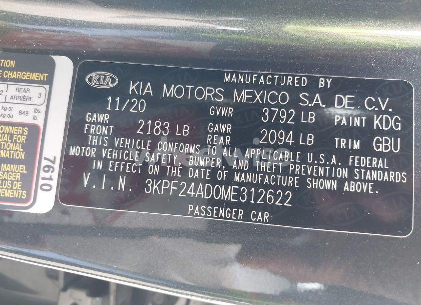 Photo 9 of 2021 Kia Forte LXS (VIN 3KPF24AD0ME312622)