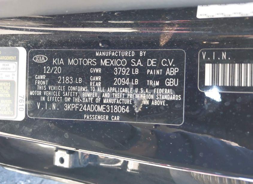 Photo 9 of 2021 Kia Forte LXS (VIN 3KPF24AD0ME318064)