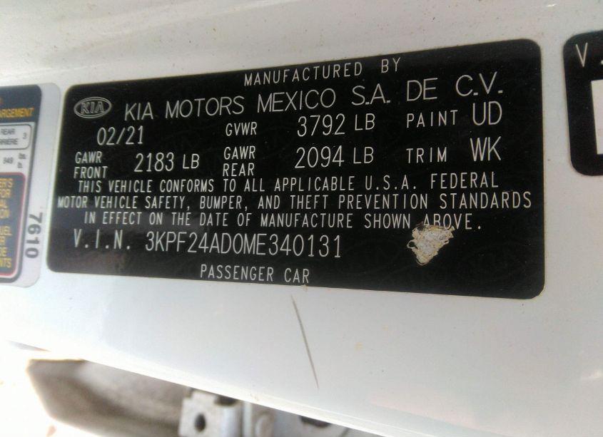 Photo 9 of 2021 Kia Forte LXS (VIN 3KPF24AD0ME340131)