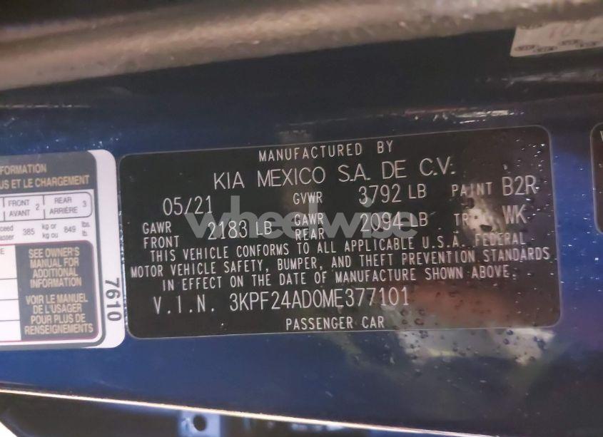 Photo 9 of 2021 Kia Forte LXS (VIN 3KPF24AD0ME377101)