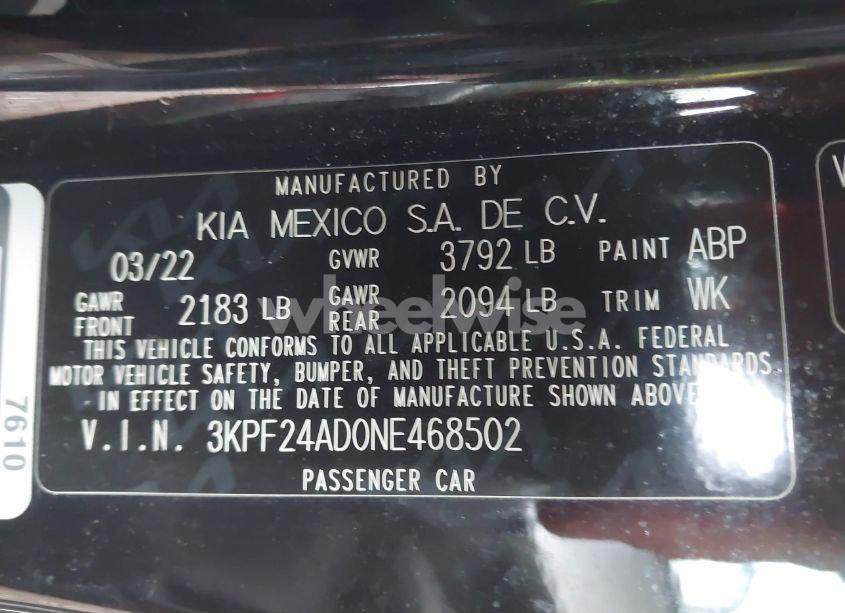 Photo 9 of 2022 Kia Forte LXS (VIN 3KPF24AD0NE468502)