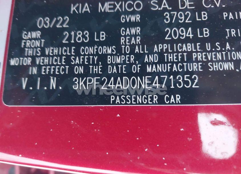 Photo 9 of 2022 Kia Forte LXS (VIN 3KPF24AD0NE471352)