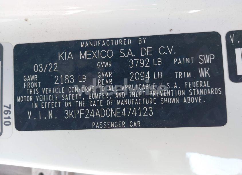 Photo 9 of 2022 Kia Forte LXS (VIN 3KPF24AD0NE474123)