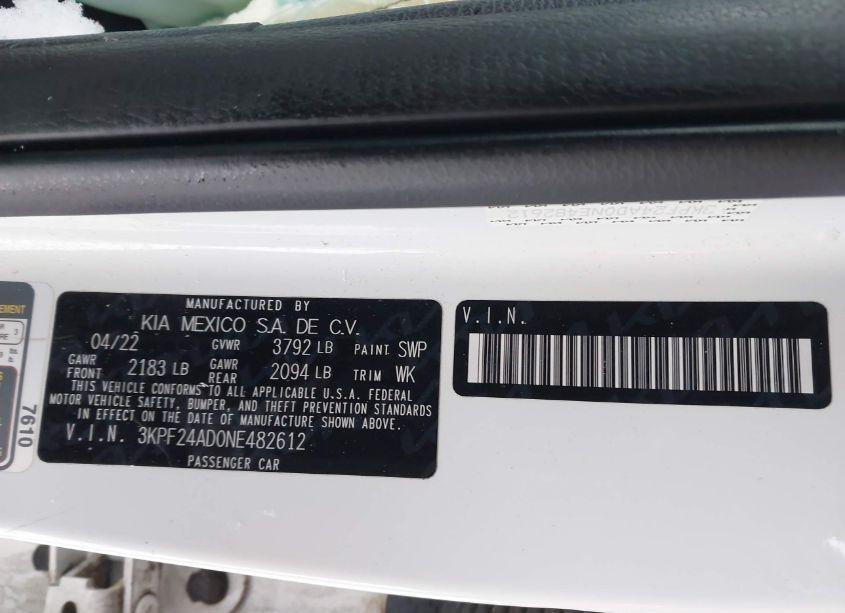 Photo 5 of 2022 Kia Forte LXS (VIN 3KPF24AD0NE482612)