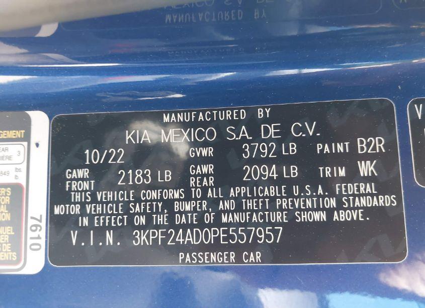 Photo 9 of 2023 Kia Forte LXS (VIN 3KPF24AD0PE557957)