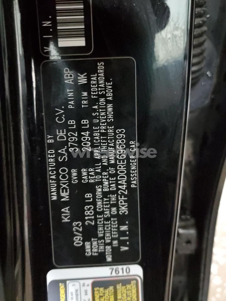 Photo 12 of 2024 KIA FORTE LX (VIN 3KPF24AD0RE696893)