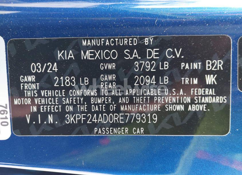 Photo 9 of 2024 Kia Forte LXS (VIN 3KPF24AD0RE779319)