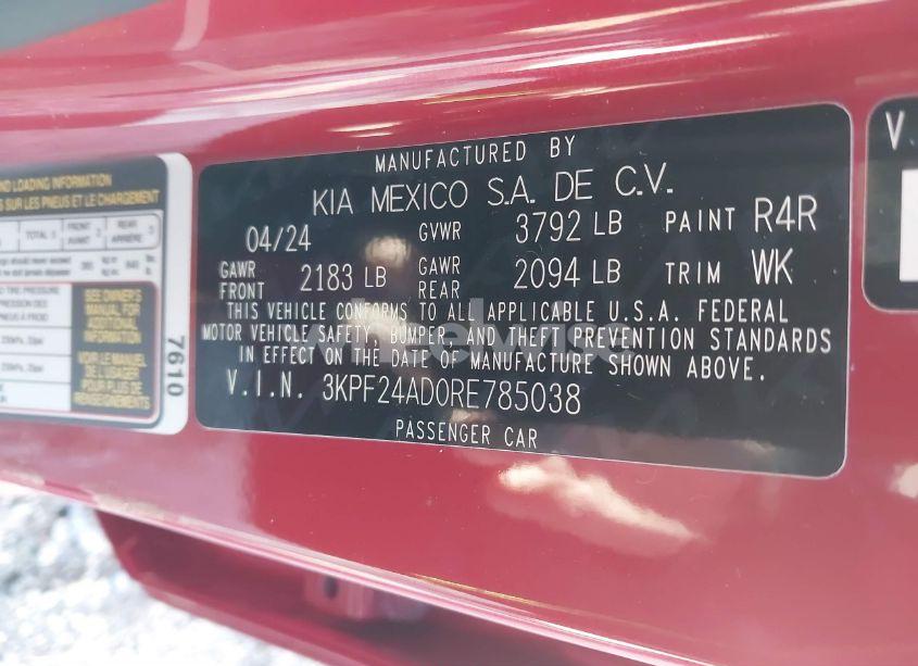 Photo 9 of 2024 Kia Forte LXS (VIN 3KPF24AD0RE785038)