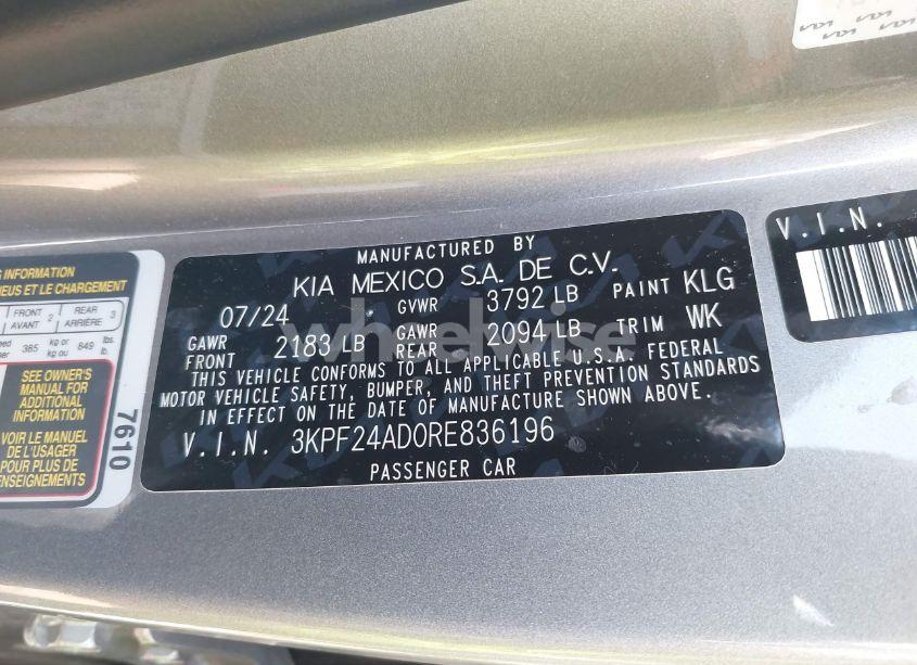 Photo 9 of 2024 Kia Forte LXS (VIN 3KPF24AD0RE836196)