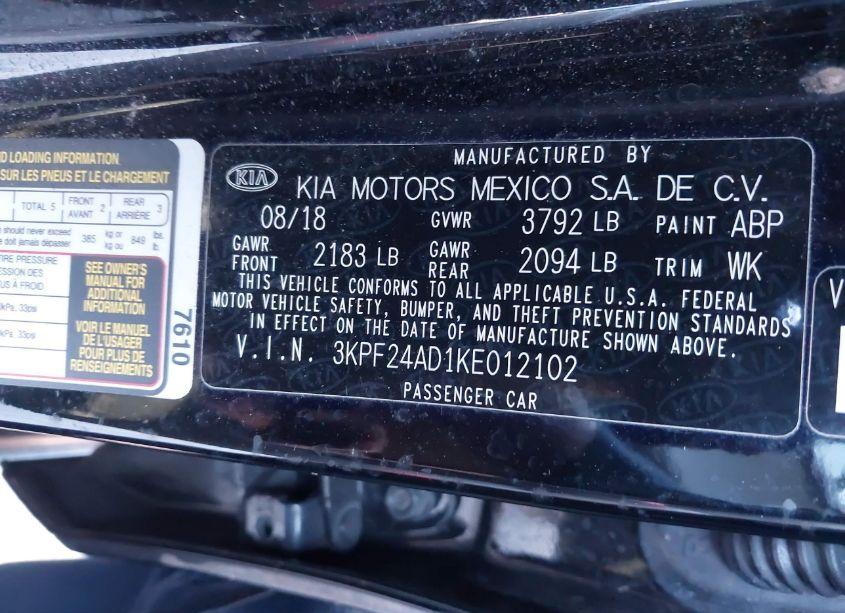 Photo 9 of 2019 Kia Forte LXS (VIN 3KPF24AD1KE012102)