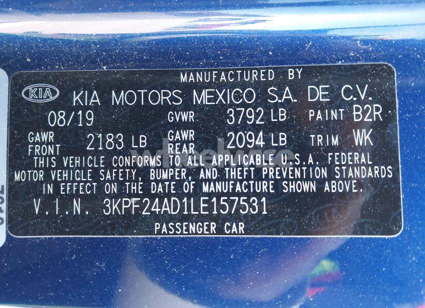 Photo 9 of 2020 Kia Forte LXS (VIN 3KPF24AD1LE157531)