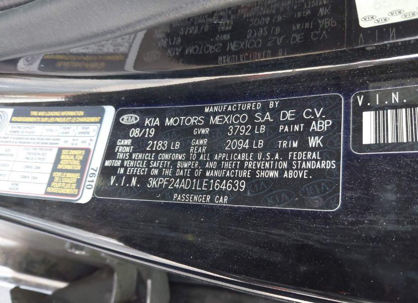 Photo 9 of 2020 Kia Forte LXS (VIN 3KPF24AD1LE164639)