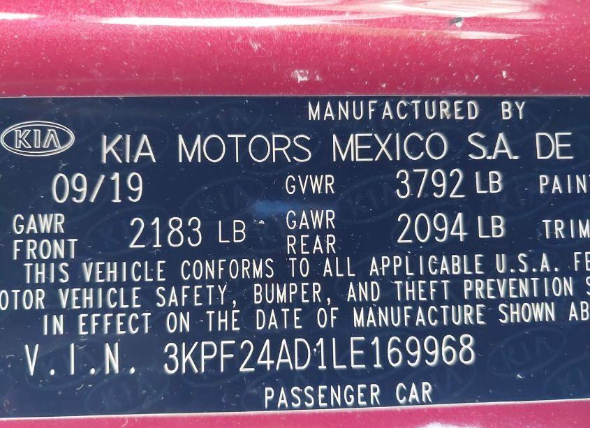 Photo 9 of 2020 Kia Forte LXS (VIN 3KPF24AD1LE169968)