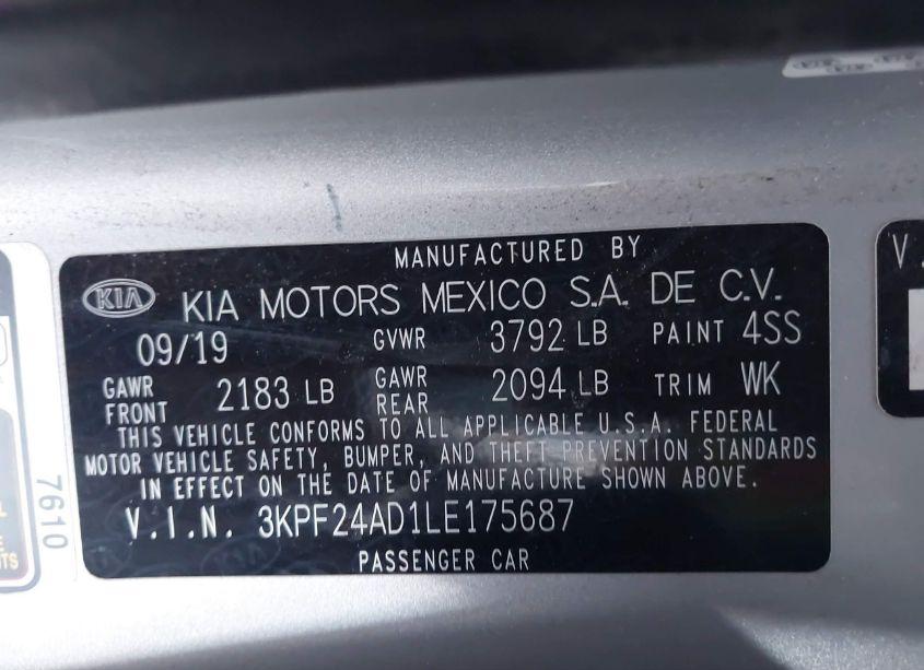 Photo 9 of 2020 Kia Forte LXS (VIN 3KPF24AD1LE175687)