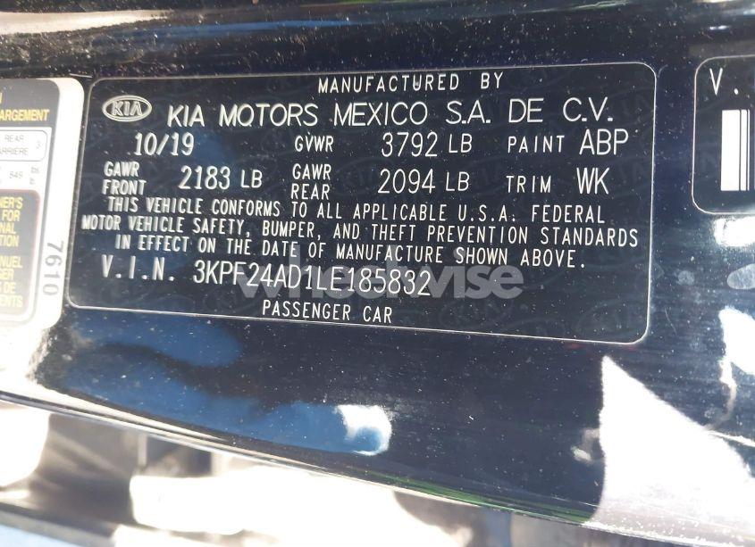 Photo 9 of 2020 Kia Forte LXS (VIN 3KPF24AD1LE185832)