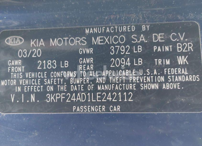 Photo 9 of 2020 Kia Forte LXS (VIN 3KPF24AD1LE242112)