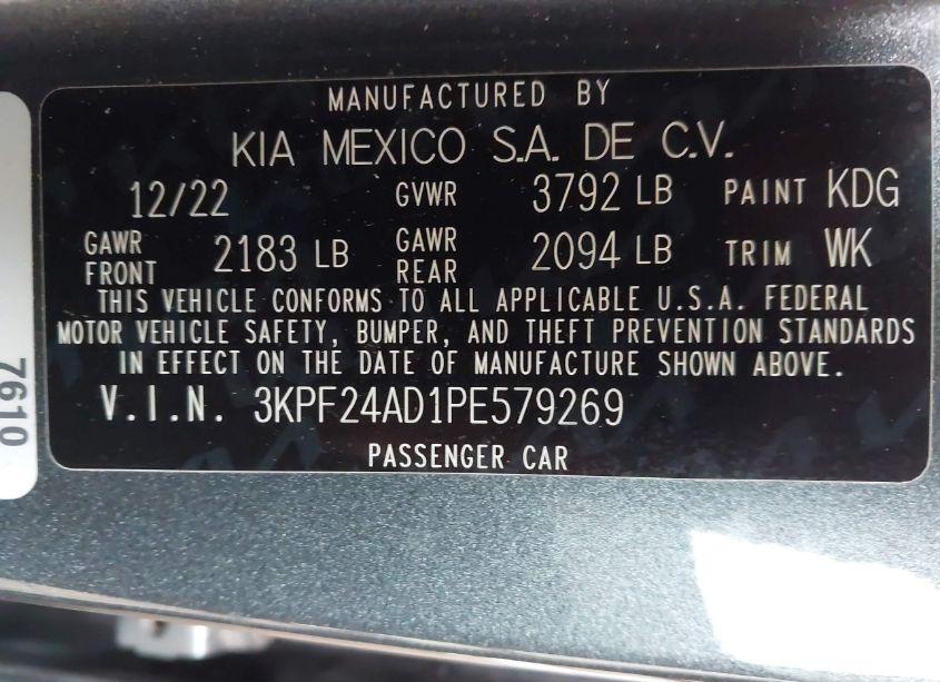 Photo 9 of 2023 Kia Forte LXS (VIN 3KPF24AD1PE579269)
