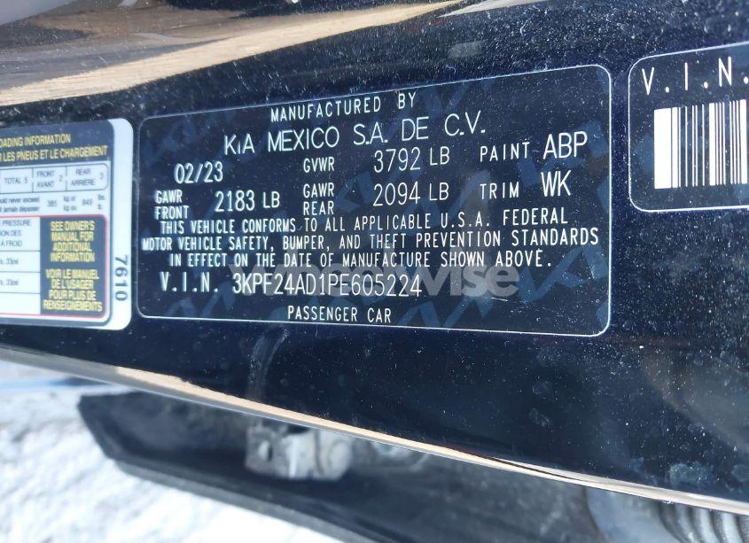 Photo 9 of 2023 Kia Forte LXS (VIN 3KPF24AD1PE605224)