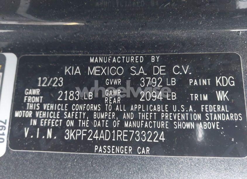 Photo 9 of 2024 Kia Forte LXS (VIN 3KPF24AD1RE733224)